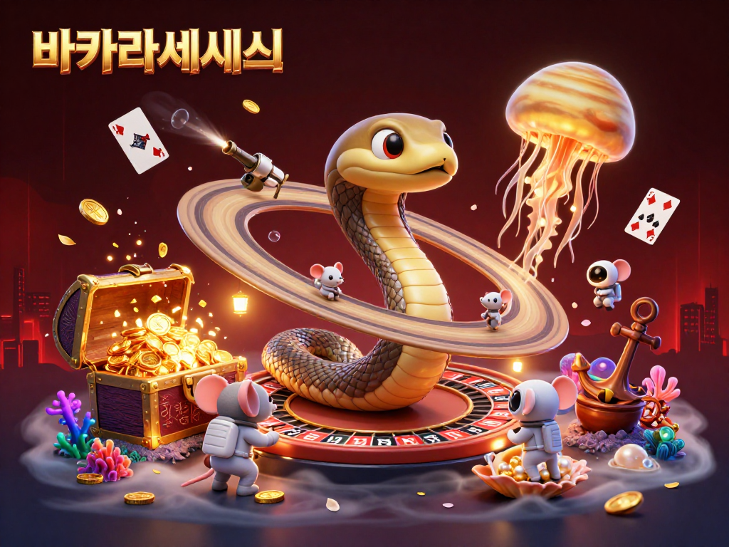 바카라사이트에서 우주와 수중 요소가 조화롭게 어우러진 역동적인 일러스트레이션