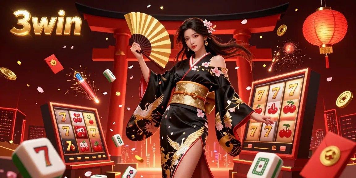 Experience winning moments with 3win in a vibrant casino scene featuring dynamic slot elements.