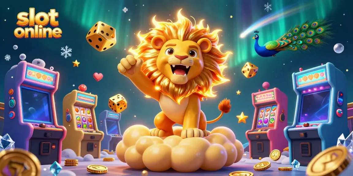 Game slot online berisi simbol beruntung dengan suasana ceria dan elemen kasino yang gemerlap.