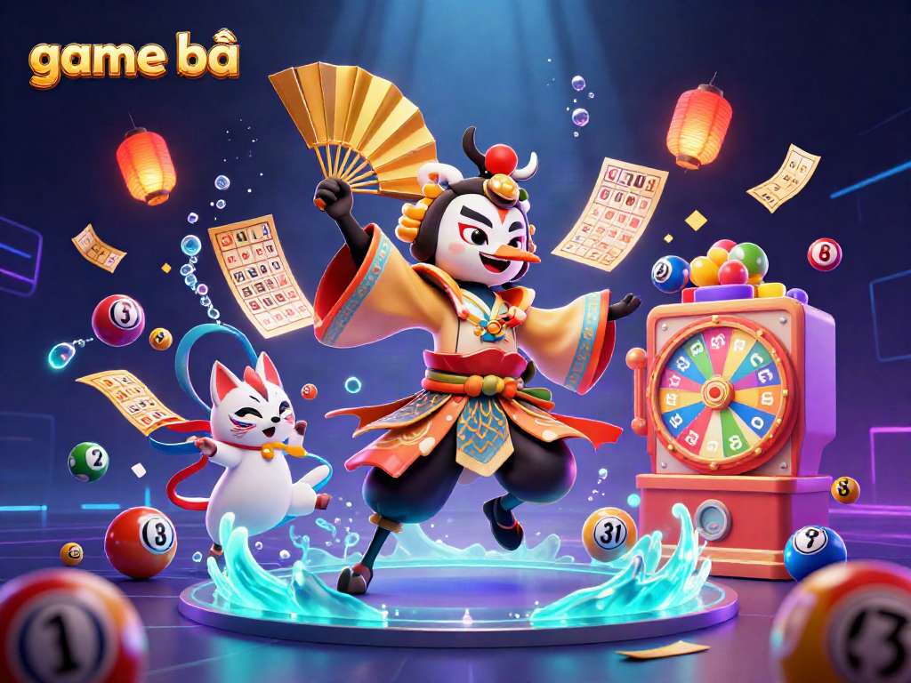 Engage in game bài with vibrant characters and rich casino elements in an enchanting scene.