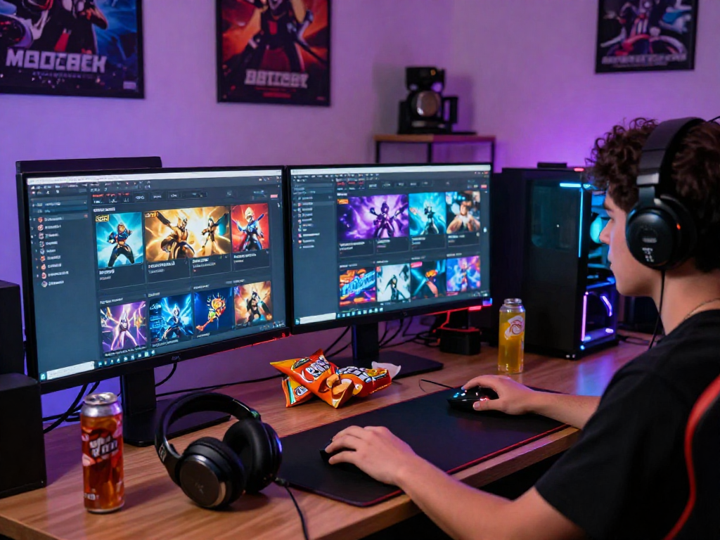 Gaming player at MPOCASH online platform showcasing excitement and engagement in a vibrant gaming environment.