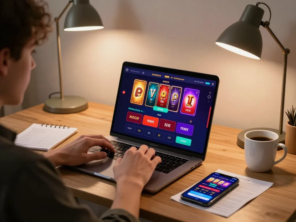 Engaging gameplay at 79KING online casino with a player using a laptop and smartphone!
