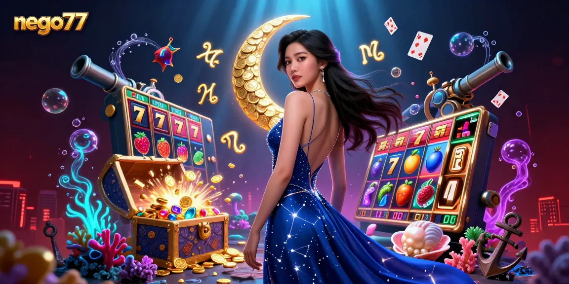 Experience thrilling slots at nego77 with vibrant reels, jackpot excitement, and unique casino elements.