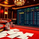 Mastering แทงบอลยังไง in a luxurious casino setting with poker chips and betting slips.