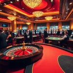 SODO-themed casino scene featuring players at roulette and poker tables, embodying luxury and excitement.