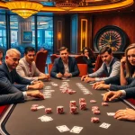 SODO casino scene with players engaged in poker surrounded by luxury decor and vibrant atmosphere.