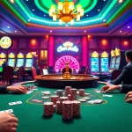Experience the thrill of TRANG CHỦ VT88 with a lively casino scene featuring poker and roulette.