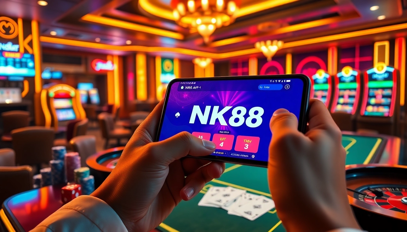 Playing high-stakes casino games on NK88 app with live betting and roulette table