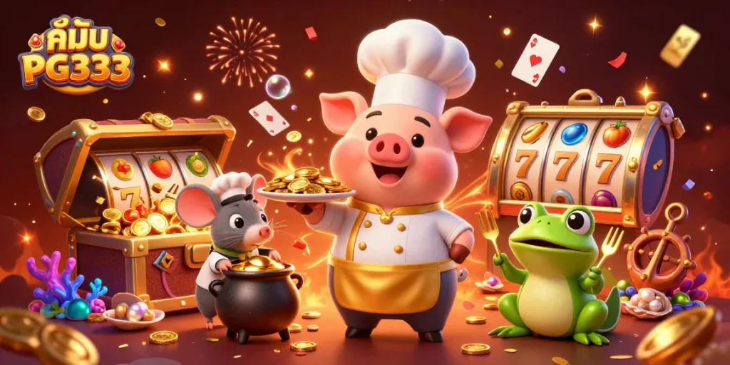 Betting strategies guide with the colorful playful scene showcasing คู่มือ PG333 and engaging casino elements.