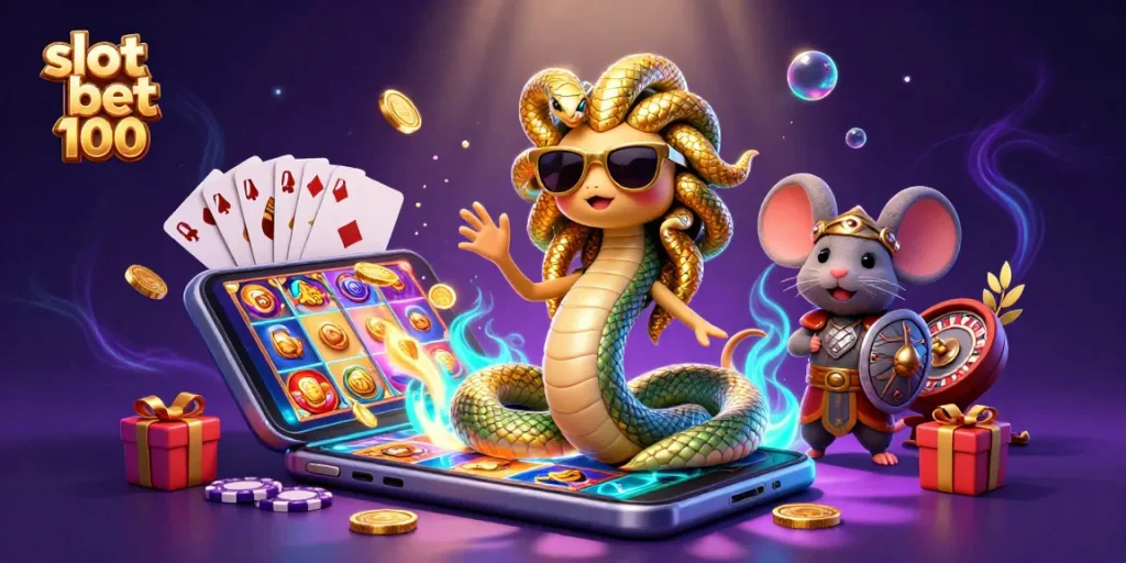 Engage with slot bet 100 featuring vibrant characters and thrilling casino game elements.