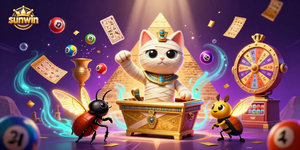 Play exciting casino games with sunwin's vibrant mummy cat and dynamic elements.